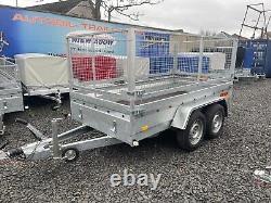 NEW 10ft X 5ft TWIN AXLE NIEWIADOW TRAILER WITH 80CM MESH WITH RAMPS 2700KG