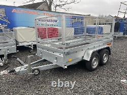 NEW 10ft X 5ft TWIN AXLE NIEWIADOW TRAILER WITH 80CM MESH WITH RAMPS 2700KG