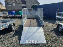 NEW 7,7ft x 4,2ft TWIN AXLE NIEWIADOW TRAILER WITH 80CM MESH & RAMP 750KG