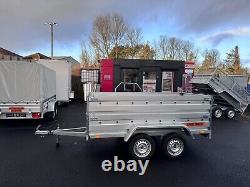 NEW 8,7ft x 4,2ft TWIN AXLE DOUBLE BROADSIDE NIEWIADOW TRAILER 750KG