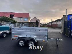 NEW 8,7ft x 4,2ft TWIN AXLE DOUBLE BROADSIDE NIEWIADOW TRAILER 750KG