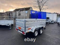 NEW 8,7ft x 4,2ft TWIN AXLE DOUBLE BROADSIDE NIEWIADOW TRAILER 750KG