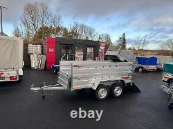 NEW 8,7ft x 4,2ft TWIN AXLE DOUBLE BROADSIDE NIEWIADOW TRAILER 750KG