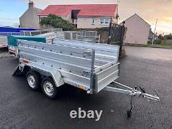 NEW 8,7ft x 4,2ft TWIN AXLE DOUBLE BROADSIDE NIEWIADOW TRAILER 750KG