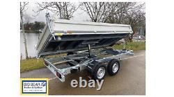 NEW Bockmann 3 way Tipper Tipping Trailer MGW 3500kg 12'3x5'11 Nugent Ifor Tip