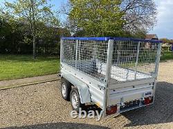 NEW CAR CAMPING BOX TWIN AXLE TRAILER WITH MESH 8ft x 5ft 750kg