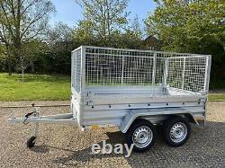 NEW CAR CAMPING BOX TWIN AXLE TRAILER WITH MESH 8ft x 5ft 750kg