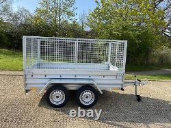 NEW CAR CAMPING BOX TWIN AXLE TRAILER WITH MESH 8ft x 5ft 750kg