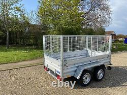 NEW CAR CAMPING BOX TWIN AXLE TRAILER WITH MESH 8ft x 5ft 750kg