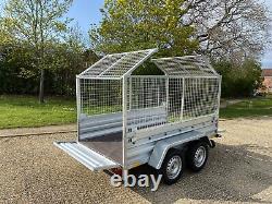 NEW CAR CAMPING BOX TWIN AXLE TRAILER WITH MESH 8ft x 5ft 750kg