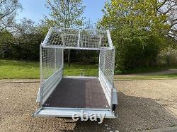 NEW CAR CAMPING BOX TWIN AXLE TRAILER WITH MESH 8ft x 5ft 750kg