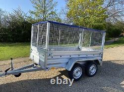 NEW CAR CAMPING BOX TWIN AXLE TRAILER WITH MESH 8ft x 5ft 750kg