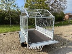 NEW CAR CAMPING BOX TWIN AXLE TRAILER WITH MESH 8ft x 5ft 750kg