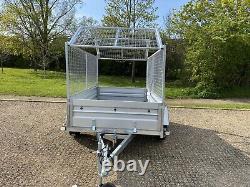 NEW CAR CAMPING BOX TWIN AXLE TRAILER WITH MESH 8ft x 5ft 750kg