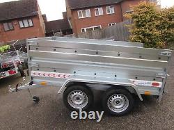 NEW Car TRAILER Double side box Twin axle trailer 8ft x 5ft, 750KG