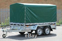 NEW Car trailer MARTZ twin axle 263cm x 125cm 8.8FTx4.2 750kg GREEN cover 110 cm