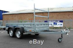 NEW Car trailer SOLIDUS twin axle 8'7x4'1 750kg Faro Trailers with LADDER RACK