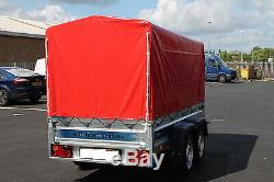 NEW Car trailer SOLIDUS twin axle 8'7x4'1 750kg+ TOP COVER 110cm