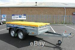 NEW Car trailer SOLIDUS twin axle 8'7x4'1 750kg+ flat cover