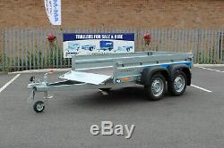 NEW Car trailer twin axle 8'8 x 4'2 Faro SOLIDUS 263cm x 125cm & FLAT COVER BLUE