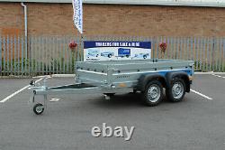 NEW Car trailer twin axle 8'8 x 4'2 Faro SOLIDUS 263cm x 125cm mesh 40cm 750kg