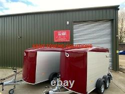 NEW Debon C500 Twin Axle Box Van Trailer in RED, 2600KG MGW, Side Access Door