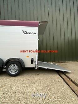 NEW Debon C500 Twin Axle Box Van Trailer in RED, 2600KG MGW, Side Access Door