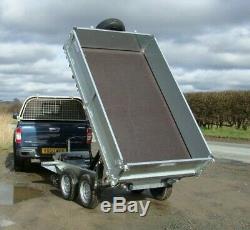 NEW GRAHAM EDWARDS 10ft x 6ft TWIN AXLE TIPPING TRAILER C/w MESH EXTENSION + VAT
