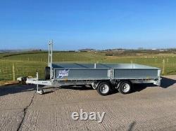 NEW IFOR WILLIAMS LM146 TWIN AXLE FLATBED TRAILER/14X6/Drop side