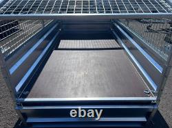 NEW MESH SIDES TRAILER 8ft x 4.4ft TWIN AXLE 250cm x 135cm 750kg UNBRAKED