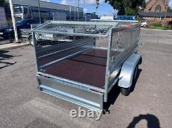 NEW MESH SIDES TRAILER 8ft x 4.4ft TWIN AXLE 250cm x 135cm 750kg UNBRAKED