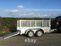 NEW NUGENT 8ftx4ft TWIN AXLE GENERAL PURPOSE TRAILER, MESH & RAMP TAILGATE +VAT