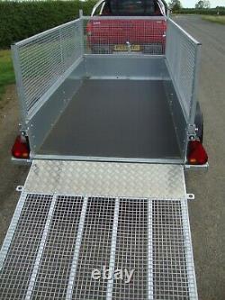 NEW NUGENT 8ftx4ft TWIN AXLE GENERAL PURPOSE TRAILER, MESH & RAMP TAILGATE +VAT