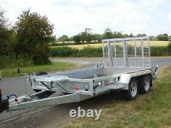 NEW NUGENT P3718H 12ft TWIN AXLE PLANT TRAILER C/w S. WHEEL CLOSED IN SIDES+ VAT