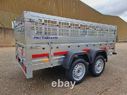 NEW TWIN AXLE CAR TRAILER 8'7 x 4'1 750 kg CAGED SIDES