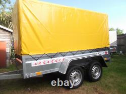 NEW TWIN AXLE Trailer Box Camping Car 9FT x 4FT 2,70 x 1,32 m +150cm TOP COVER