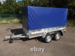 NEW TWIN AXLE Trailer Box Camping Car 9FT x 4FT 2,70 x 1,32 m +150cm TOP COVER