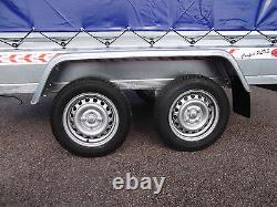 NEW TWIN AXLE Trailer Box Camping Car 9FT x 4FT 270 x 132 cm +150cm TOP COVER