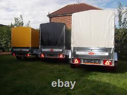 NEW Trailer Box Small Camping Car 9FT x 4FT TWIN AXLE 2,70 x 1,32 m+150cm CANOPY