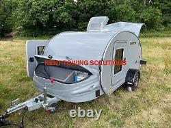 New 2022 Caretta Teardrop Micro Mini Caravan Trailer Kitchen Table and Fridge