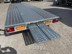 New 2024 Twin 2 Car Double Transport Trailer, Two Cars Tri Axle