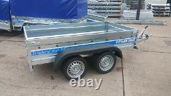 New Box Trailer 10ftx5ft Twin Axle Braked 1300kg Box Trailer Flatbed Trailer