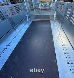New Brian James 10ft x 6ft Twin Axle Flatbed Trailer Ramp Mesh Sides Cages LED
