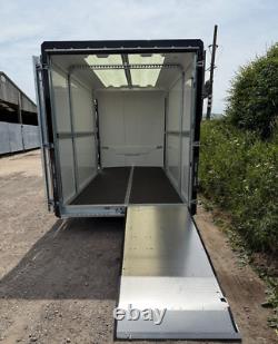 New Brian James 13ft x 5ft 9in Box Van Trailer Twin Axle Combination Doors Bike