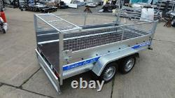 New Cage Trailer 8x4 Twin Axle 750kg Al-ko Suspension Mesh Sides 400mm