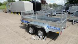 New Cage Trailer 8x4 Twin Axle 750kg Al-ko Suspension Mesh Sides 400mm