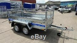 New Cage Trailer 9x4 Double Axle Al-ko 750kg Twin Axle Trailer Mesh Sides