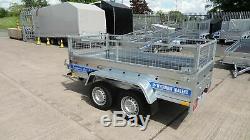 New Cage Trailer 9x4 Double Axle Al-ko 750kg Twin Axle Trailer Mesh Sides