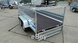 New Cage Trailer 9x4 Double Axle Al-ko 750kg Twin Axle Trailer Mesh Sides