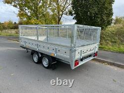 New Cage Trailer Drop Sides 11,9ft X 5,6ft Twin Axle 2700kg Braked Suspension